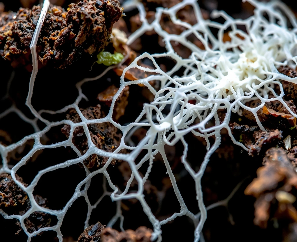 Réseau de mycélium souterrain
